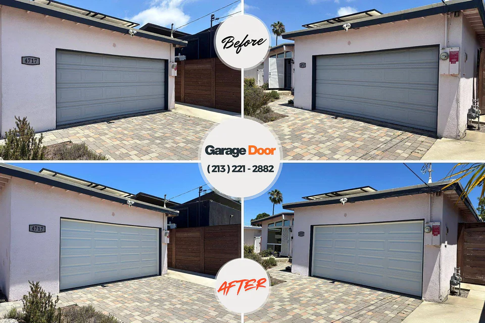 Before and after: garage door repair Clarence Center, NY